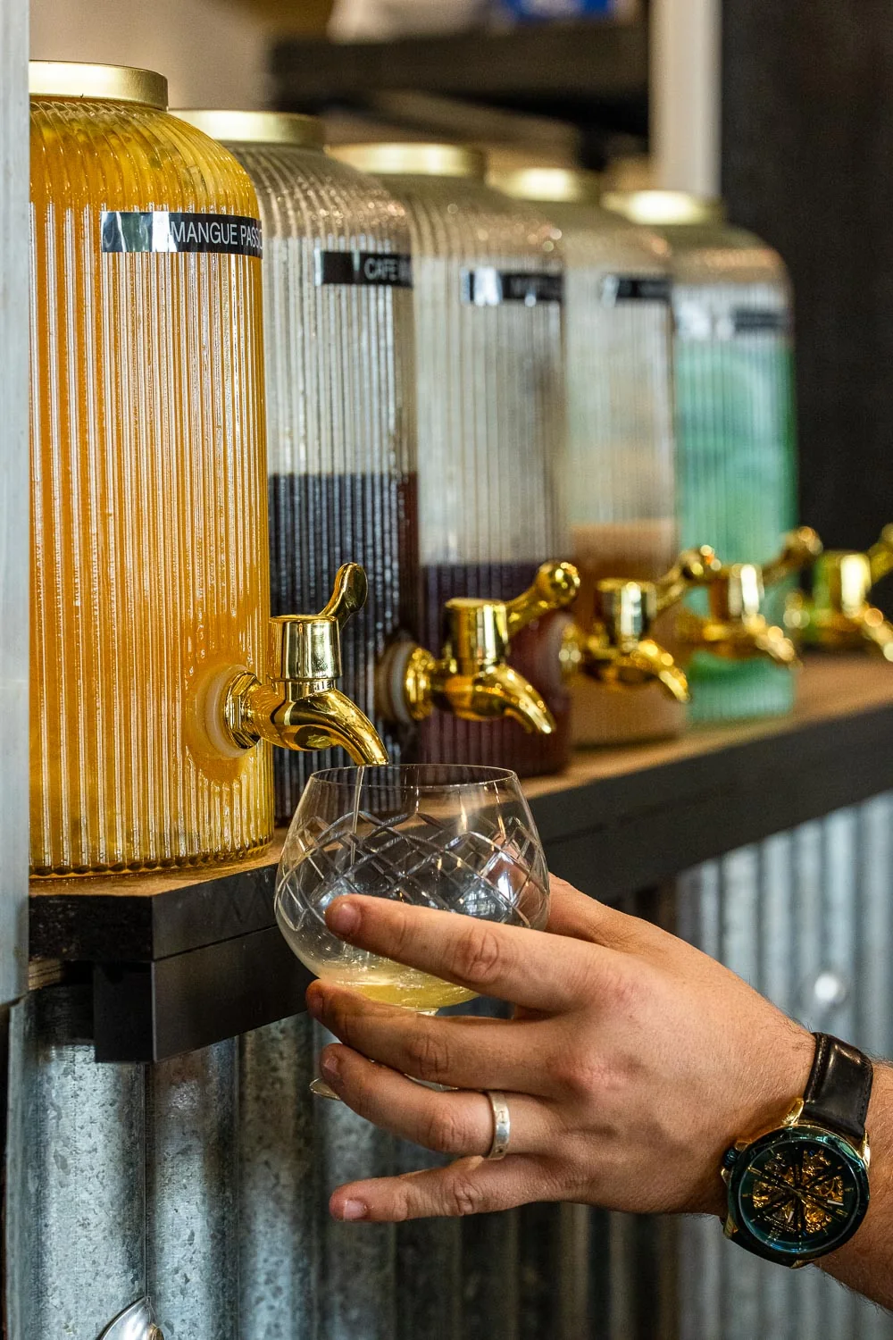 Sélection de boissons du Racer Café